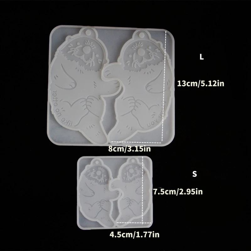 Moldes colgantes silicona con forma nutria para hacer joyas, artesanía artística hecha a mano
