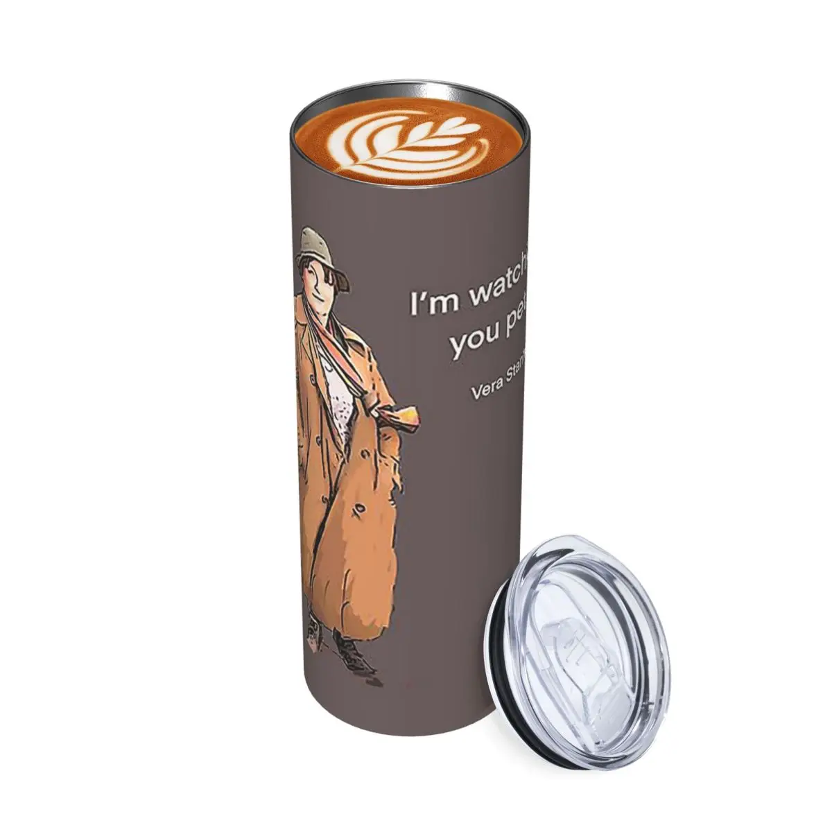 DCI Vera Stanhope I'm Watching You Pet. Stainless Steel Tumbler Vacuum Insulated Mug Thermal Cold Cup Straw With Lid 20oz