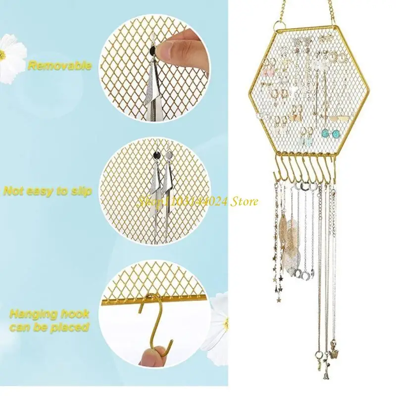 N5KE Multifunctional Earring Wall Holder Hanging Wall Mounted Storage Decor