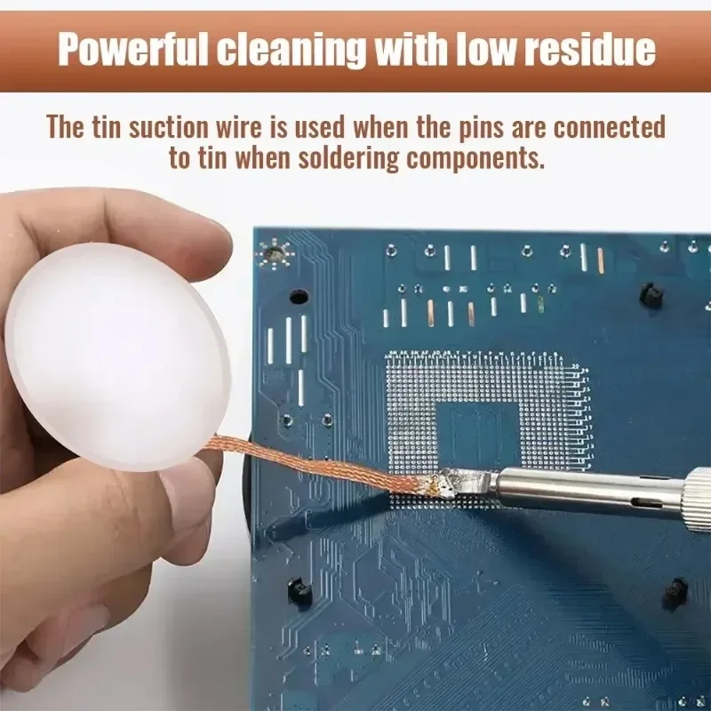 1.5/3M Length Welding Wires Desoldering Mesh Braid Tape Copper Welding Point Solder Remover Wire Repair Tool for Soldering Flux