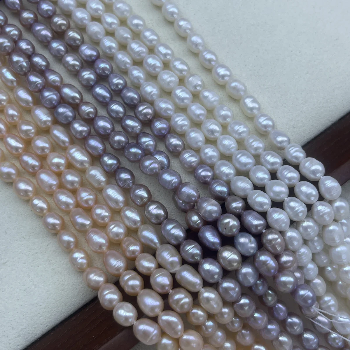 

5-6mm AA Natural Freshwater Pearl Purple Orange White Smooth Rice Bead Jewelry Make DIY Necklace Bracelet Women Wedding Gift