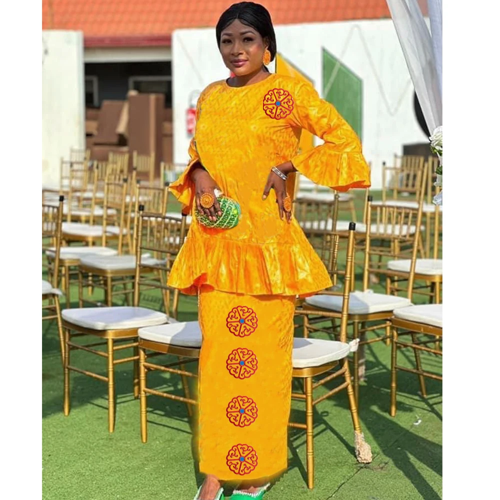 

Bazin Rich Dresses For African Women Traditional Dresses Original Clothing Prom Dress For Wedding Party Bride Brocade Clothing