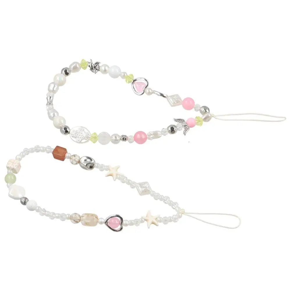 

Звездная жемчужная цепочка для телефона с бисером, подвески для телефона, подвесной шнур, ремешок для телефона, анти-потерянный мобильный ремешок ручной работы, подвеска для телефона