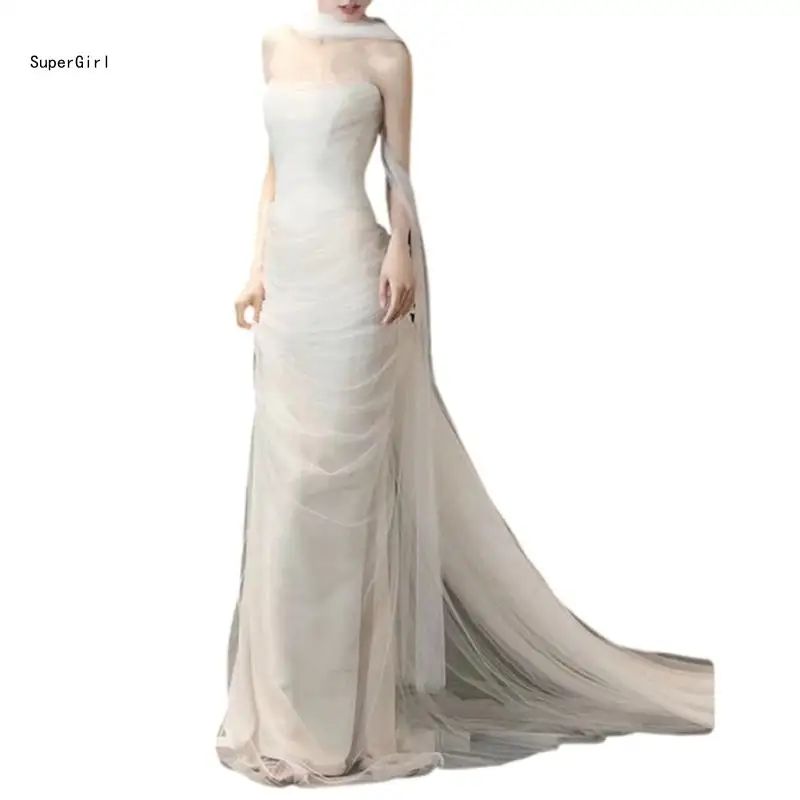 Strapless Wedding Dresses Light Weight Bridal Gown Refined Wedding Dresses J78E