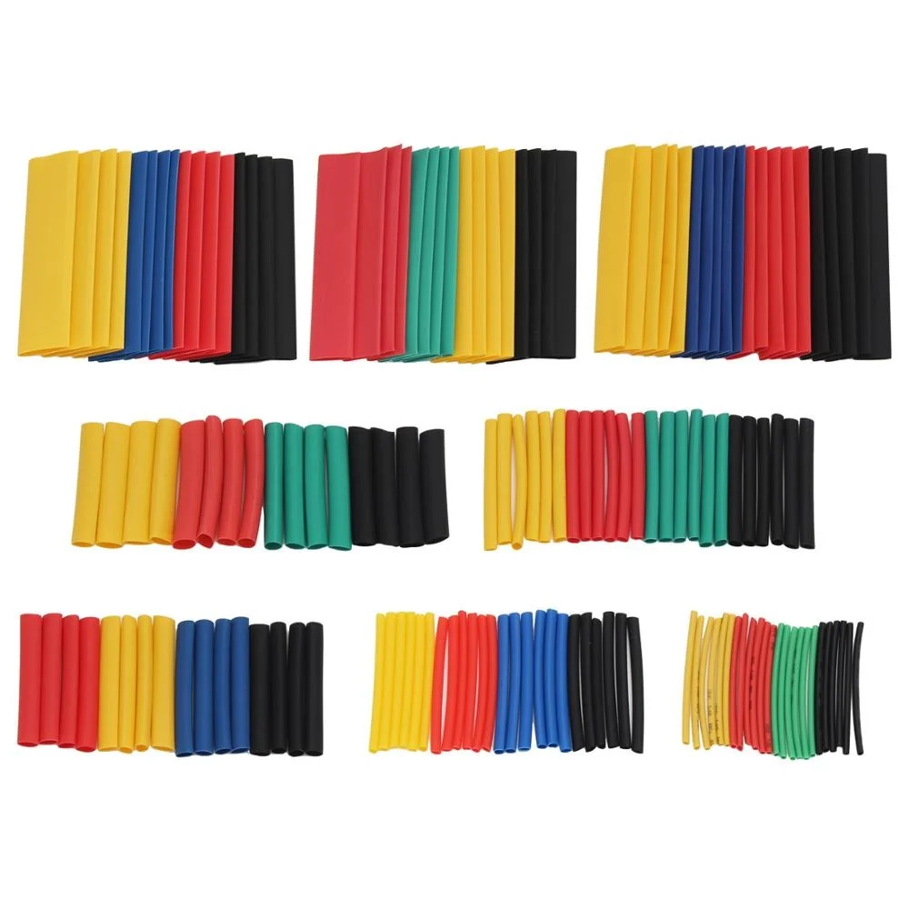 164/328pcs Set 8 Sizes Heat Shrink Tube Shrinking Assorted Polyolefin Insulation Sleeving Heat Shrink Tubing Wire Cable