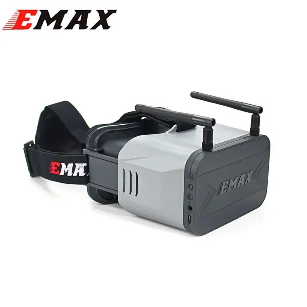 Emax Transporter 2 Brille mit Doppelantennen, 5,8GHz 4,3-Zoll FPV-Brille für Tinyhawk, RC-Renndrohne, Hochleistungsfähig