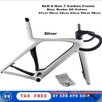 SLR 9 Gen 7 Carbon Bicycle Frame Bike Sliver Matte Road Frameset Disc with Handlebar DPD