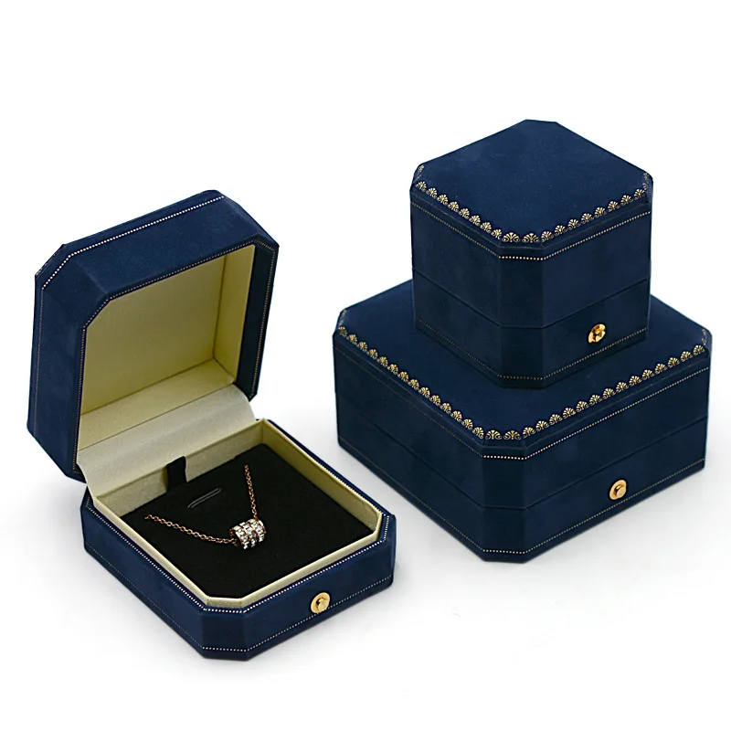 High End Flannel European Style Jewelry Gift Box Luxury Ring Earring Pendant Necklace Bangle Bracelet Jewellery Packaging Case