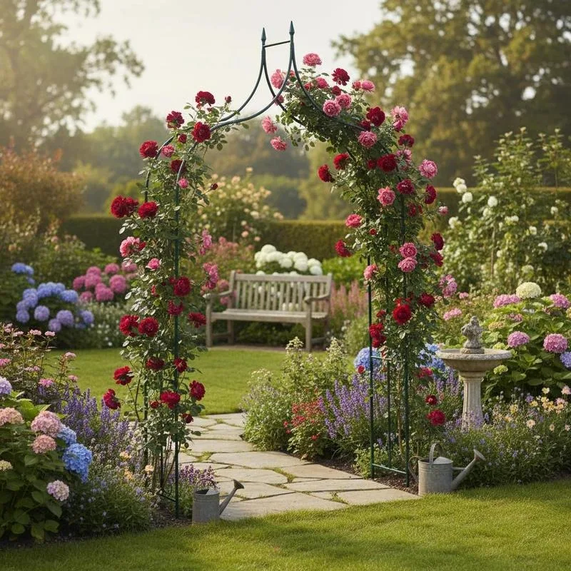 Pergola de jardin, vert foncé, 142x37x275 cm, en fer