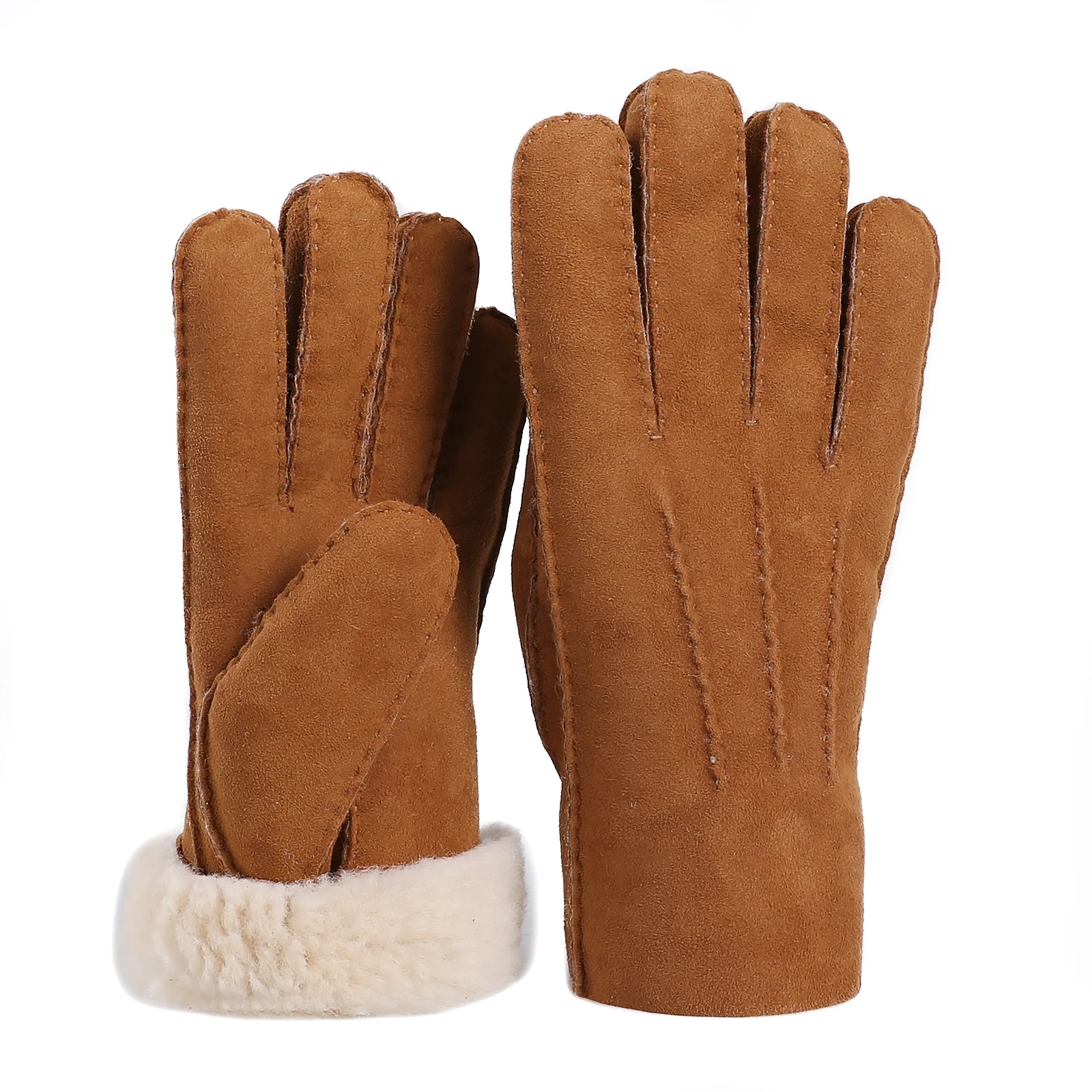 BOONJOVIA unisex zimowe oryginalne rękawiczki z wełny shearlingowej zimna pogoda skórzane rękawiczki ręcznie robione grube miękkie ciepłe