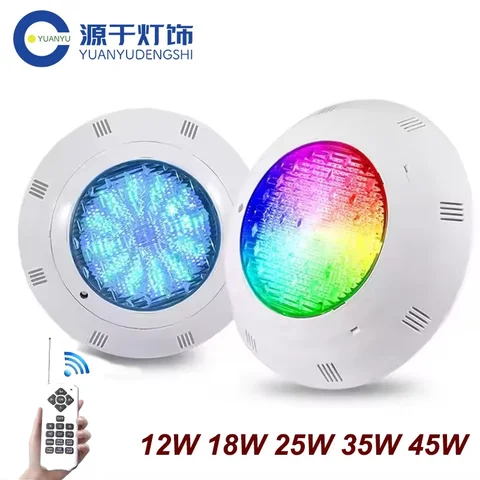 LED Underwater Swimming Pool Lights RGB Color Changing AC12V 12W 18W 25W 35W 45W IP68 Waterproof Lamp with Remote Controller