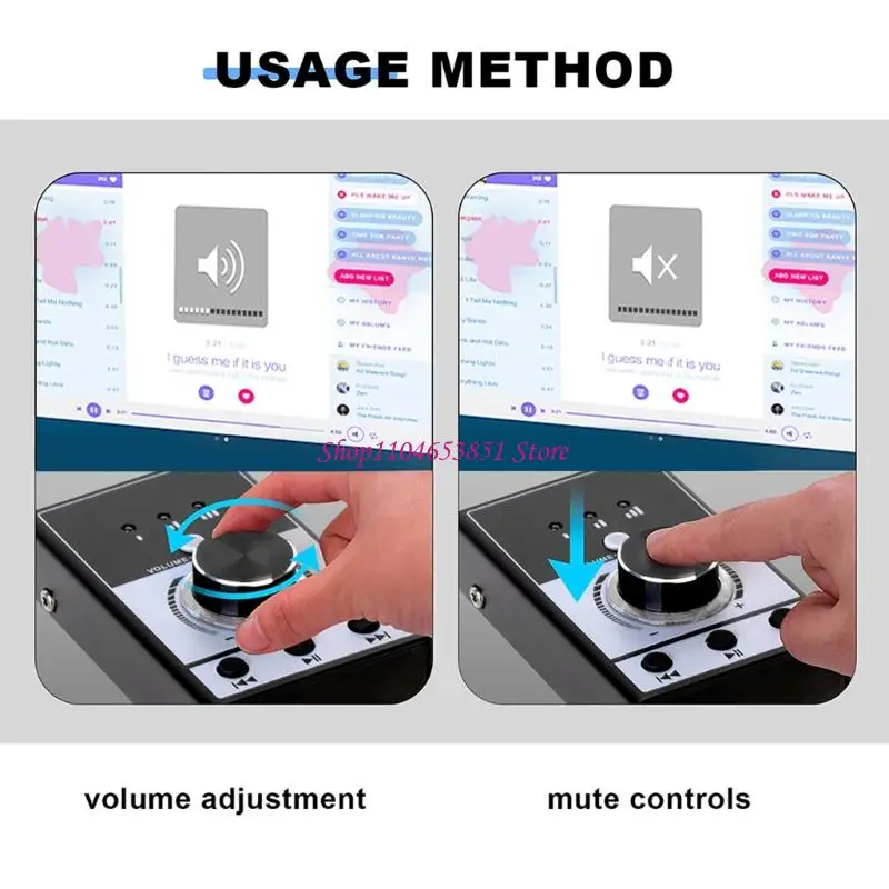 Volumes Knob Adjuster For Laptop And Smartphone Plugs Play USB Connection 