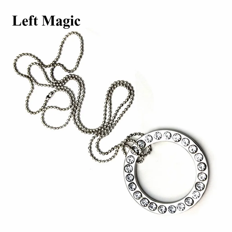 Ring And Chain Magic Tricks Street Close Up Illusion Prop Metal Knot Ring On Chain Game Show Play Gift Toy