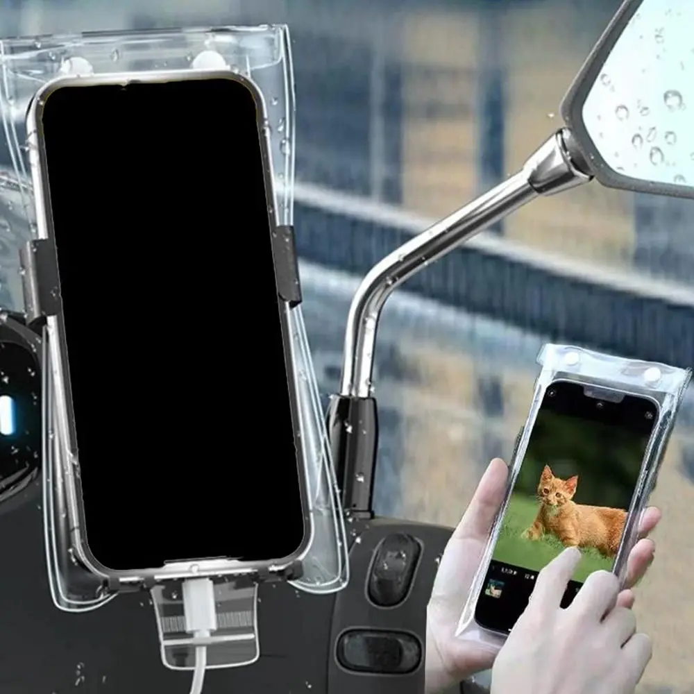 10PCS PVC Transparent Phone Pouch Transparent High Sensitivity Cellphone Cover Bag Touchable Rainproof Swimming Phone Bags