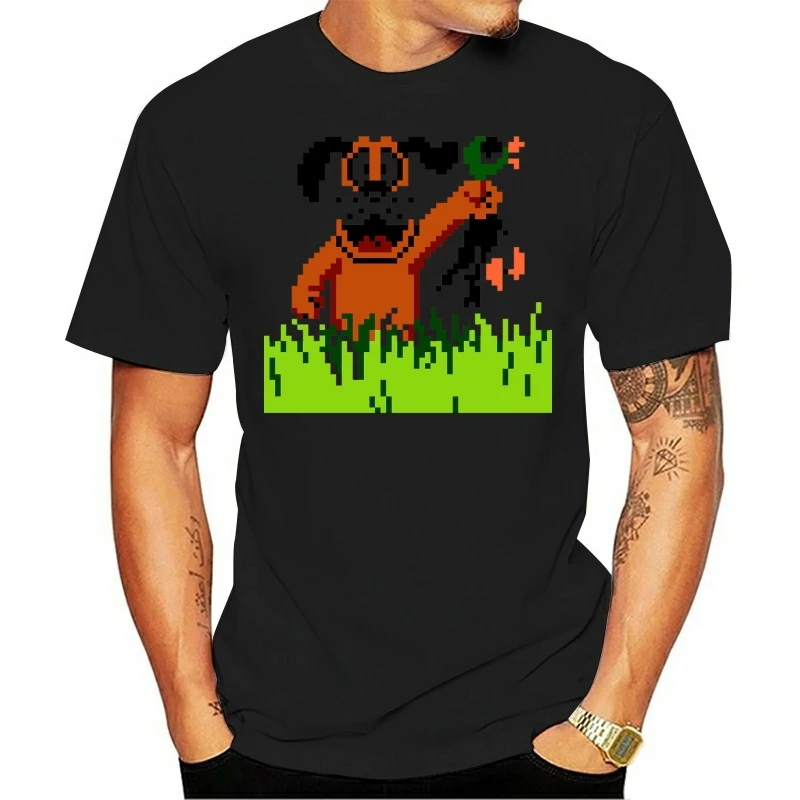 Nuovo DUCK HUNT Retro Classic Video Game uomo Nero T-Shirt Taglia S Alla Cotone Marca Uomo Abbigliamento Uomo Slim Fit T camicia