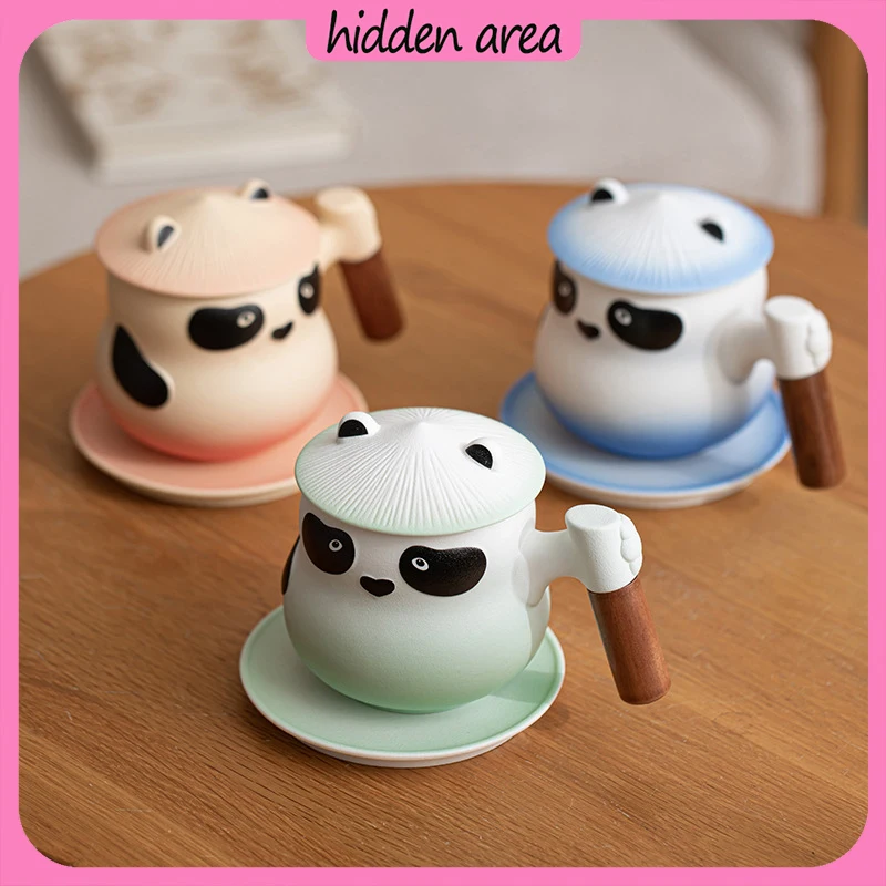 360ml Panda mug Office Ceramic coffee cup Tea cup Tea separator with filter Personal cup gift box with birthday gift