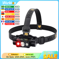 Wurkkos HD50 Headlamp 2A Rechargeable 21700 Headlight 4000lm XHP50.3 HI+LH351D+660nm Red Light Toollamp Magnetic Tail Camp Light