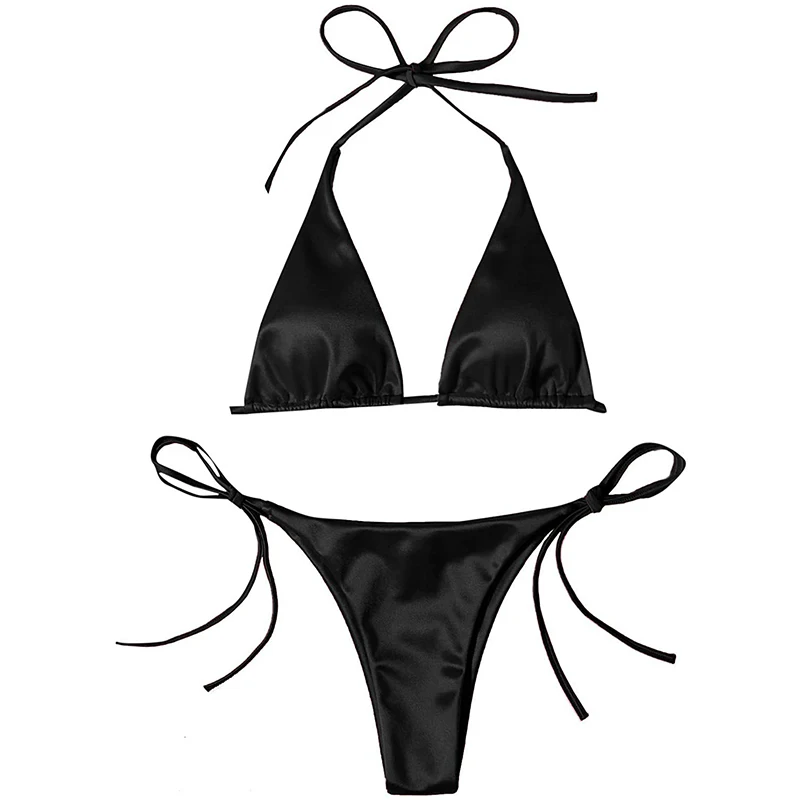 

Two Piece Suit Bikinis 2025 Women Bra Thong Swimsuit Push Up Bathing Suit Sexy Bikinis Sets Fashion Solid Swimwear