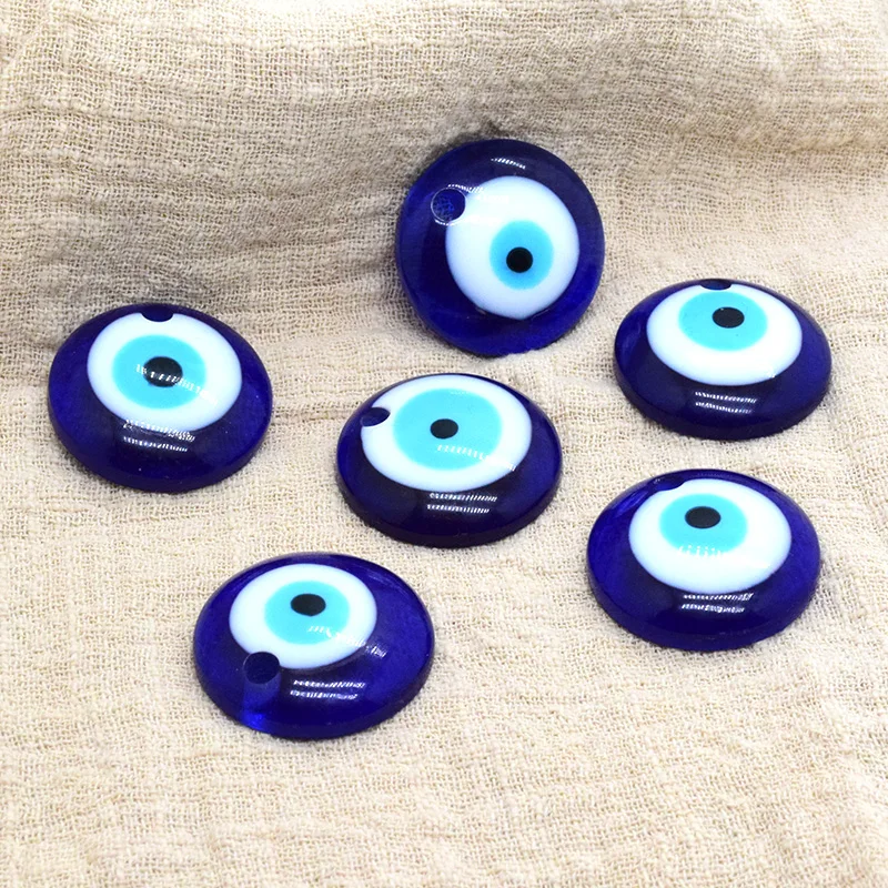 6pcs Acrylic Blue Evil Eye Earring Charms Turkish Lucky Eyes Keychain Rope Necklace Pendant Accessory Diy Devil Eye Jewelry