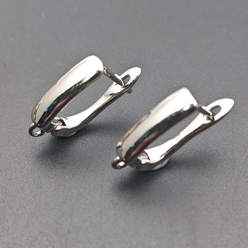 High Quality Nickle Free Anti-rust 18k Gold Plating Wide Square Rectangle Metal Earring Hook Clasps Jewelry Findings 30pc/Lot