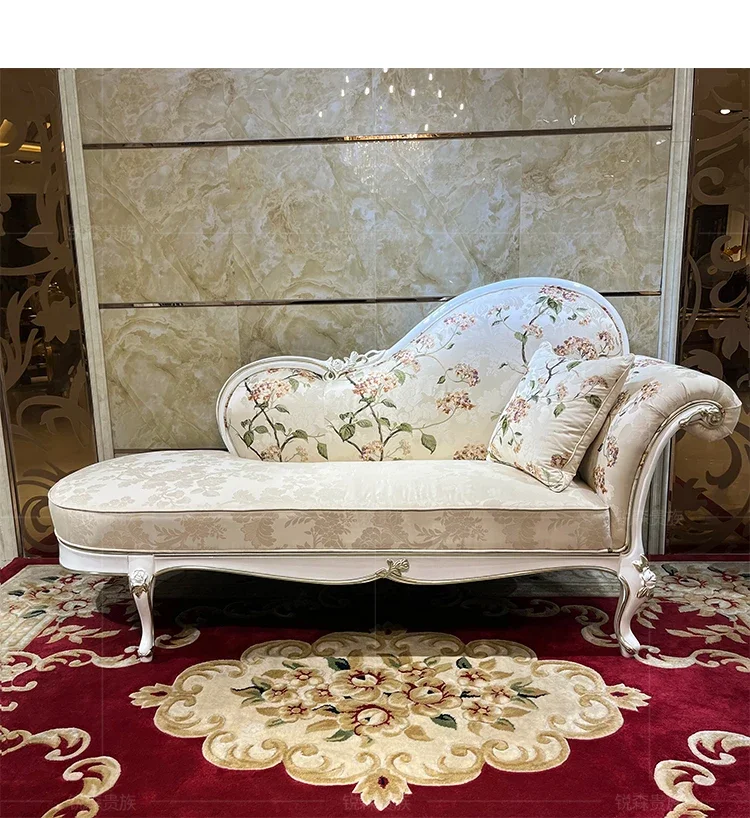 

Принцесса с французской тканью и вышивкой, европейский косметический диван, спальня, кресло из цельного дерева, ленивый