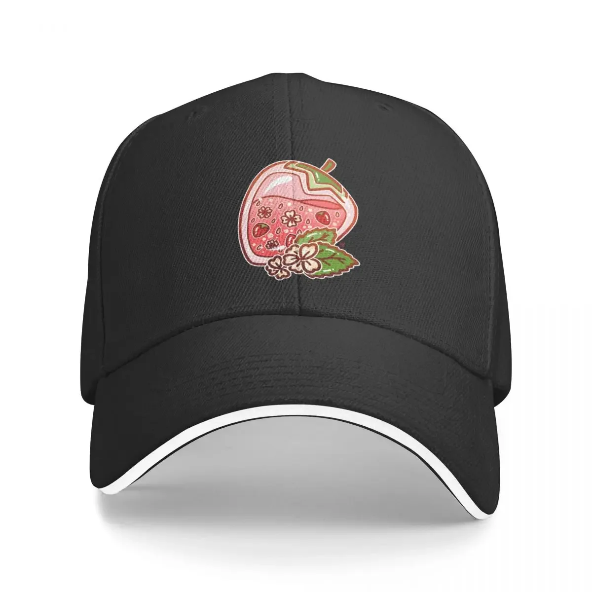 Glass Strawberry Baseball Cap birthday Trucker Cap fashionable Anime Golf Wear Men Women's