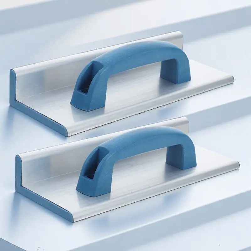 Soporte de papel de lija autoadhesivo, herramienta lijadora manual ligera de aleación de aluminio para esquina de pared, paneles de yeso, lijado, 2 uds.