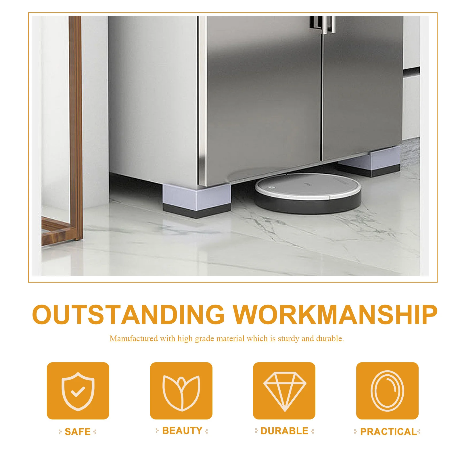 

8 pcs Furniture Plastic Risers 4 Inch Bed Risers For Bed Table Sofa Cabinet Storage Solution Heavy Duty Floor Protection Pad