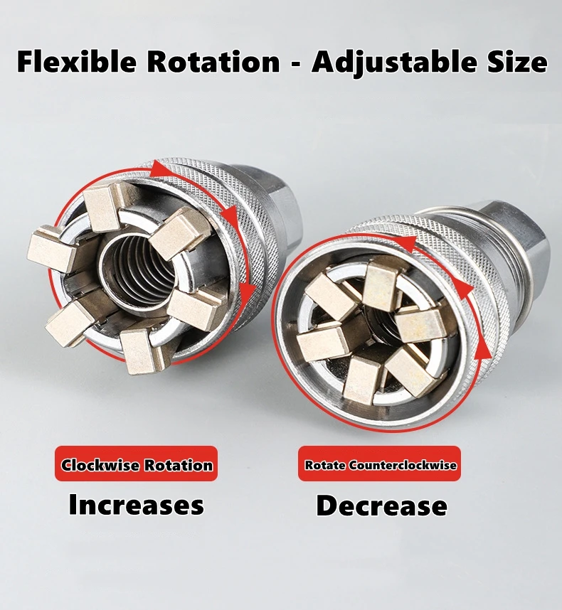10–19 mm verstellbarer Universal-Steckschlüssel – universelle Passform für standardmäßige metrische Schrauben und Muttern, kompatibel mit 3/8-3/4 Ratschenschlüssel – Detail 8