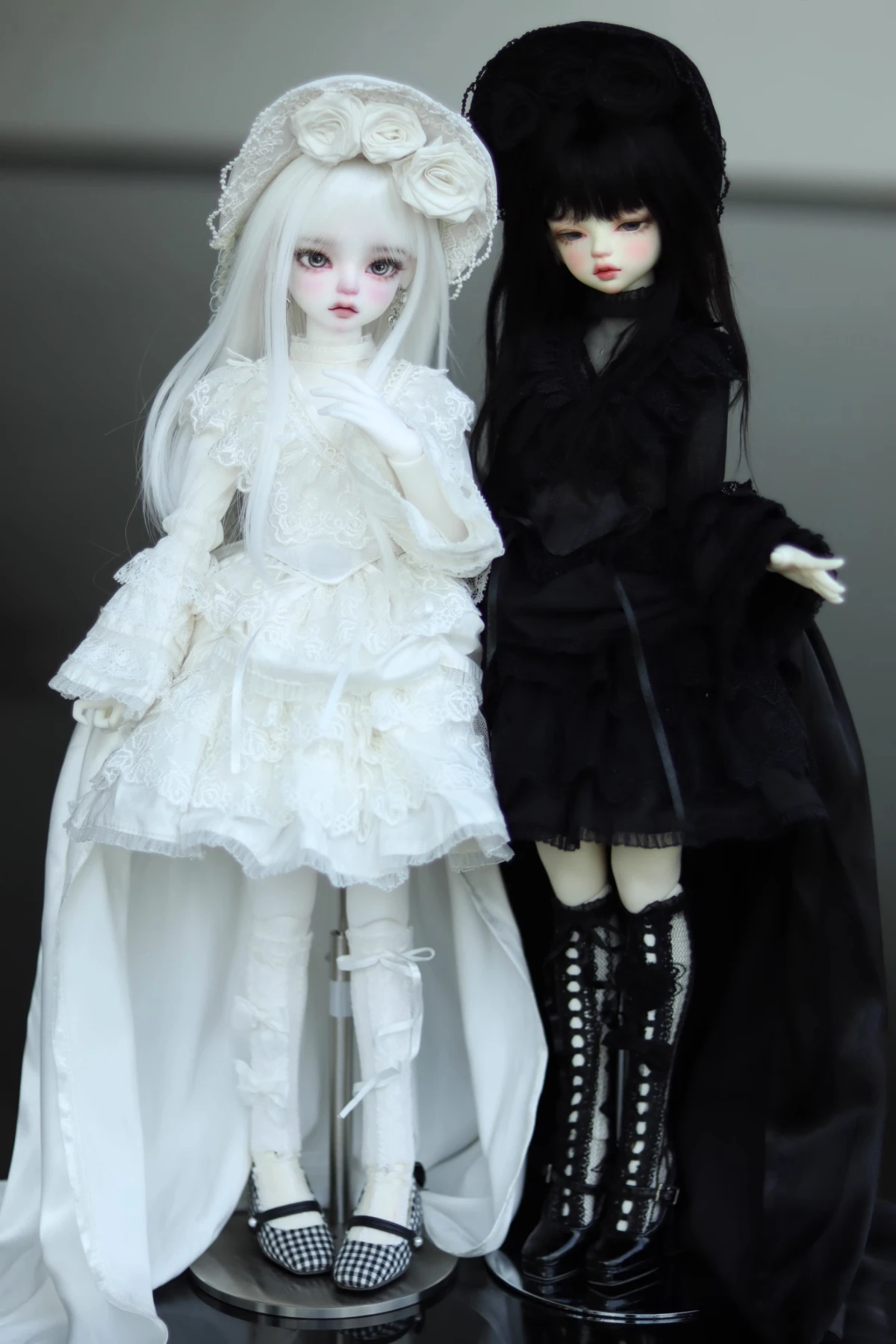 BJD doll dress twin black and white Gothic retro style skirt spot suitable for MDD, 1/4, 1/3size, doll skirt. 