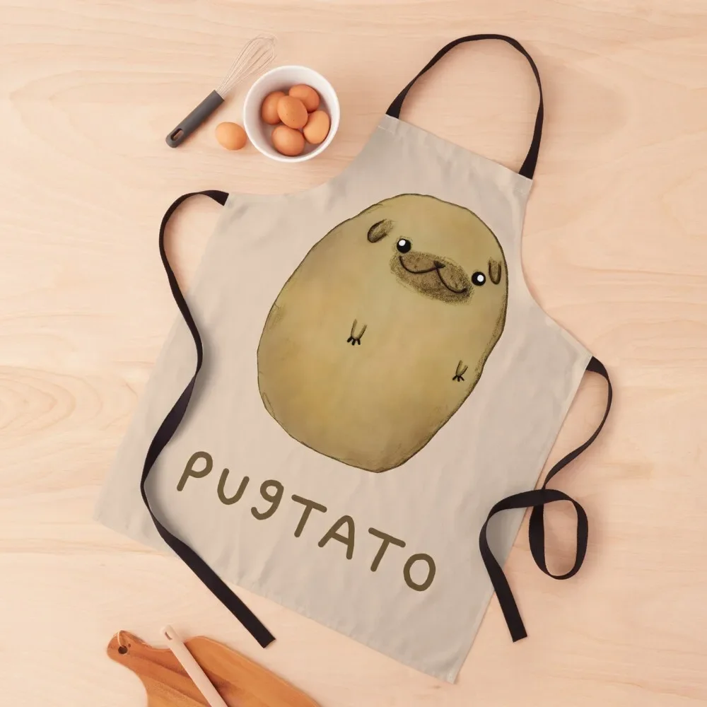 Pugtato Apron cooks clothes Smock for hairdressing Apron