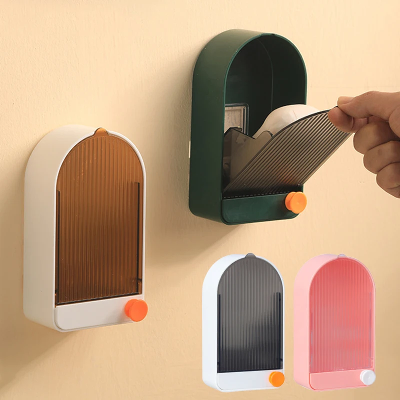 

Soap Dish Holder Shower Bar Soap Holder with Drain Wall Mounted Soap Box for Bathroom Bathtub Kitchen Sink Dustproof Soap Holder