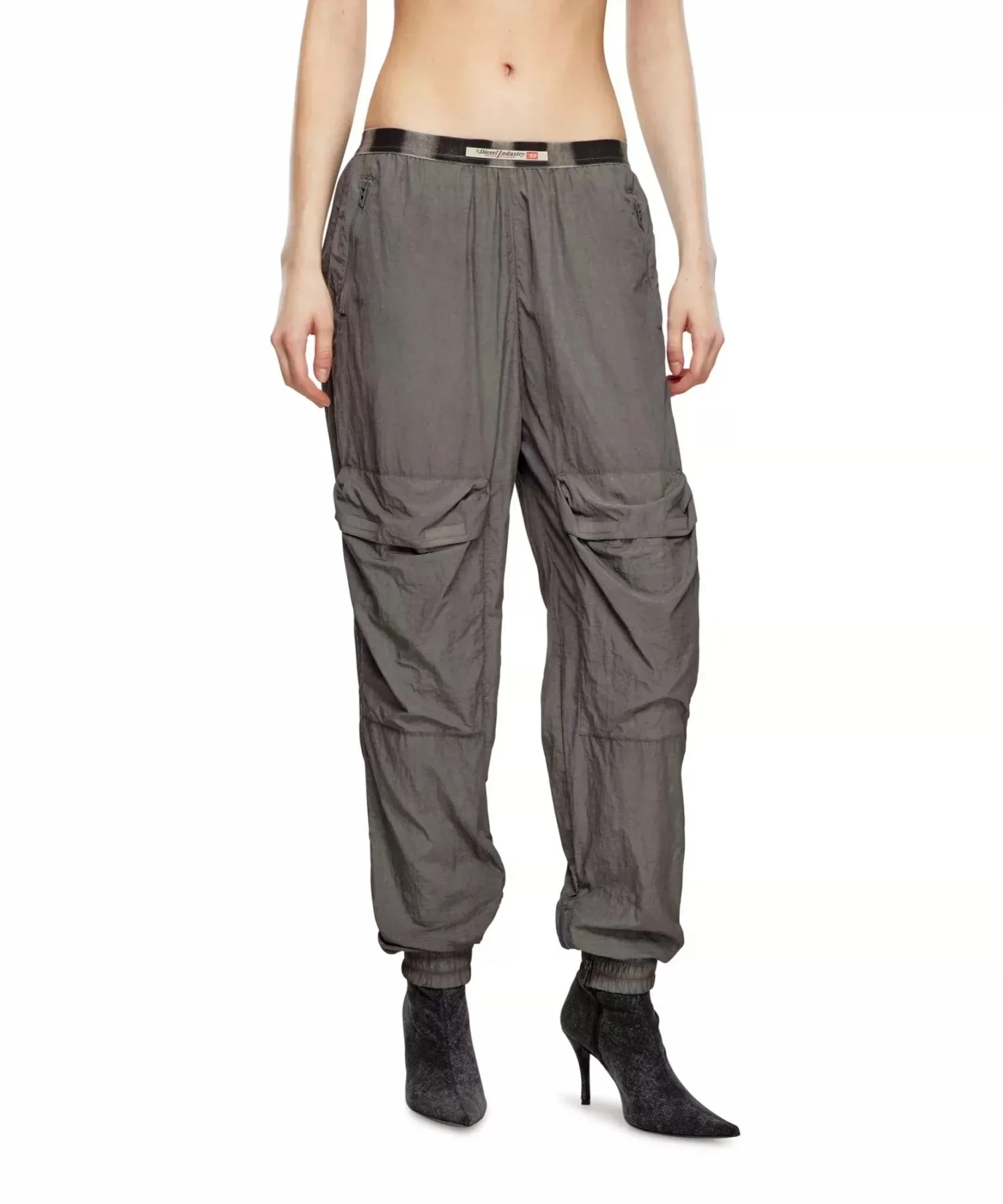

European, American, Italian sand washed antique loose waisted workwear casual pants leg binding design