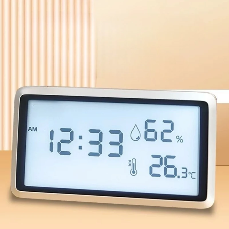 Deli Electronic Thermometer Hygrometer Weather Station High Precision with Clock Function Home Desktop LCD Thermometer