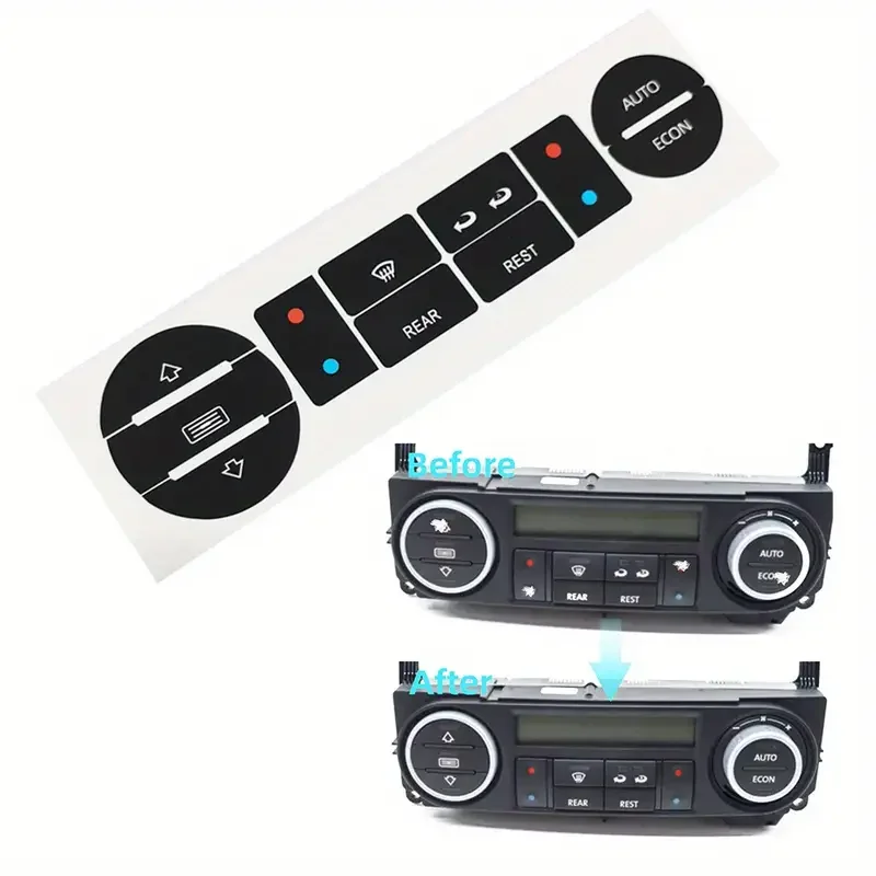 1Set Automobile Air Conditioning Switch Button Stickers For Volkswagen T5/T6 Air Conditioning Switch Button Repair Stickers
