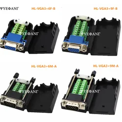 1pcs D-SUB DB15 Male 15Pin Jack Port to Terminal Breakout Board Connector 3Row Plug DR15 VGA Male Female with Case