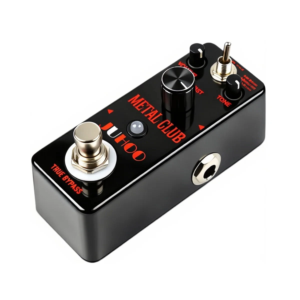 JUHOO Metal Club Distortion Guitar Pedal 3‑Mode Lo Boost /Boost Off /Hi Boost High‑Gain Heavy Metal Stompbox Holy War Riffs