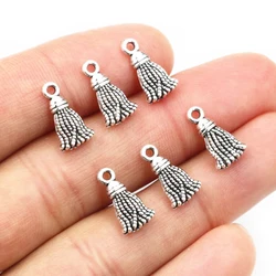 50pcs 13x7.5mm Antique Silver Plated Alloy Tassel Charms Pendant DIY Jewelry Making Accessories Findings For Necklace Bracelet