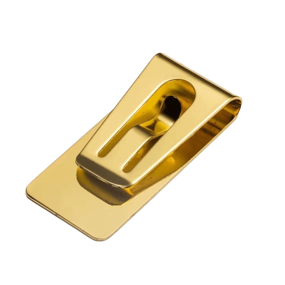 Front Pocket Wallet Money Clip Slim Profile Metal Stationery Ticket Holder Single Piece Construction Magnet Free