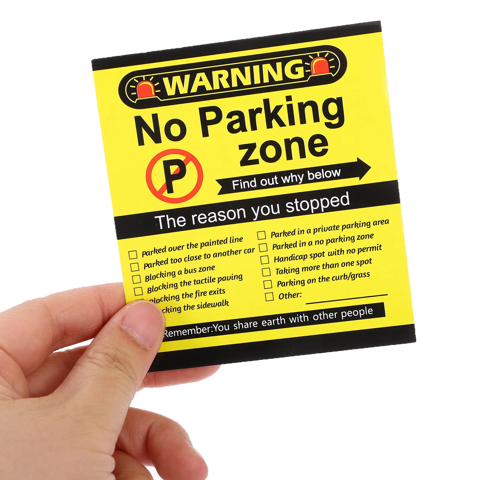 

200 Sheets No Parking Stickers Waterproof Adhesive Durable for Yard Road Warning Reminder Vehicle Safety Notice