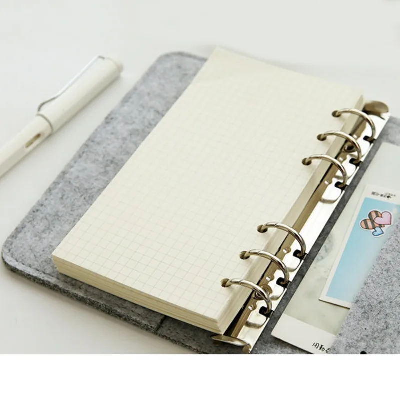 A5 A6 Felt Shell Fabric Notebook Paper Planner Inner Page Ring Binder Stationery Gift Traveler Journal Loose Leaf Notebook New