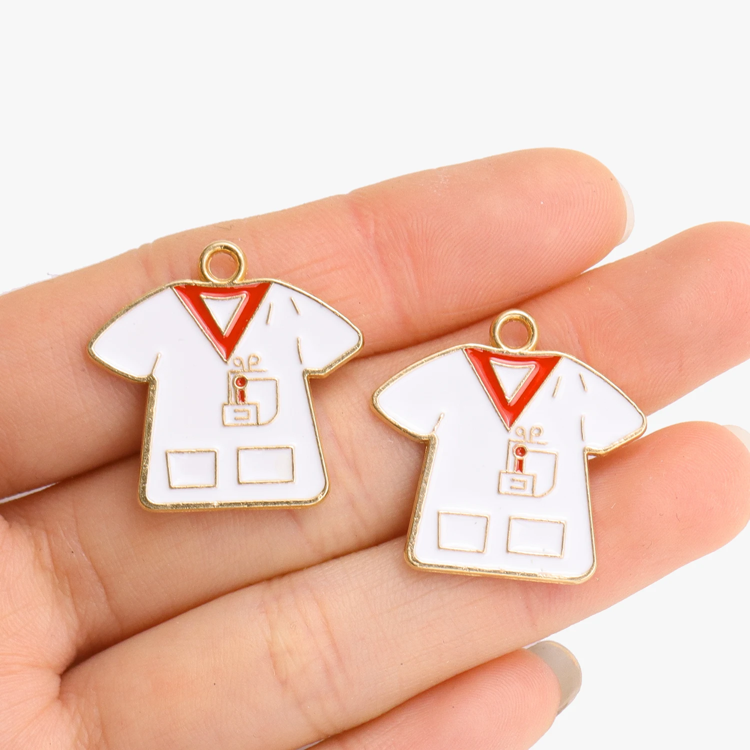 10Pcs Mixed Enamel Medical Tool Care Series Love Nurse Hat Alloy Charms Pendants For DIY Jewelry Making Handcrafted Accessories image 5