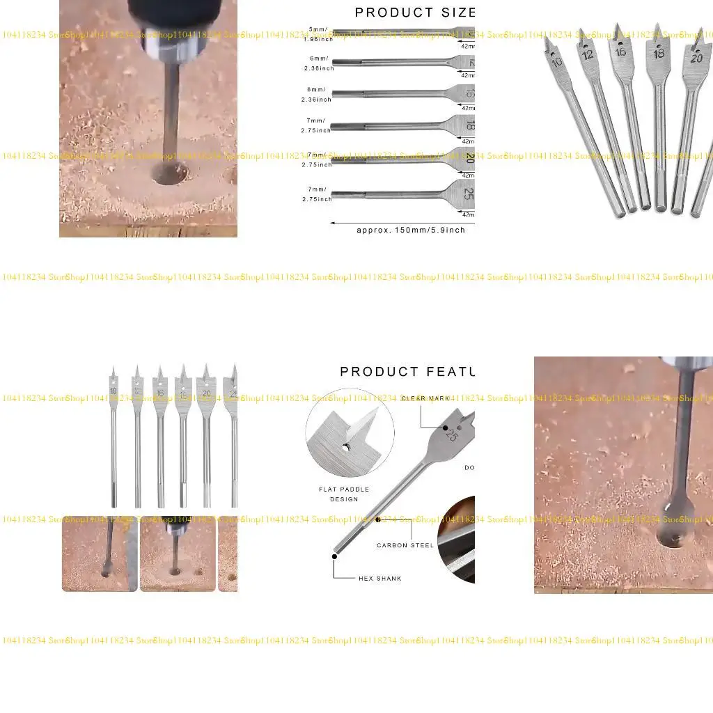 P9FB 6PCS SHAVE INDUSTRIAL CABEÇA BITS PERDURA PARA BANCOS PRECULHOS TOPOS E TOLA MÃO DETROW TOOL CAROLO