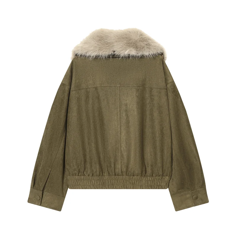 Women's Faux fur Jacket 2026 New Autumn Winter Suede-Texture Jacket for Women Loose Ladies Outerwear Casual Chic Women Coat