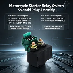 Motorcycle Electrical Starter Relay Switch For Honda GL1100 GL1200 GL1500 Goldwing NX650 Dominator VFR750F VFR750R RC30 VF700S