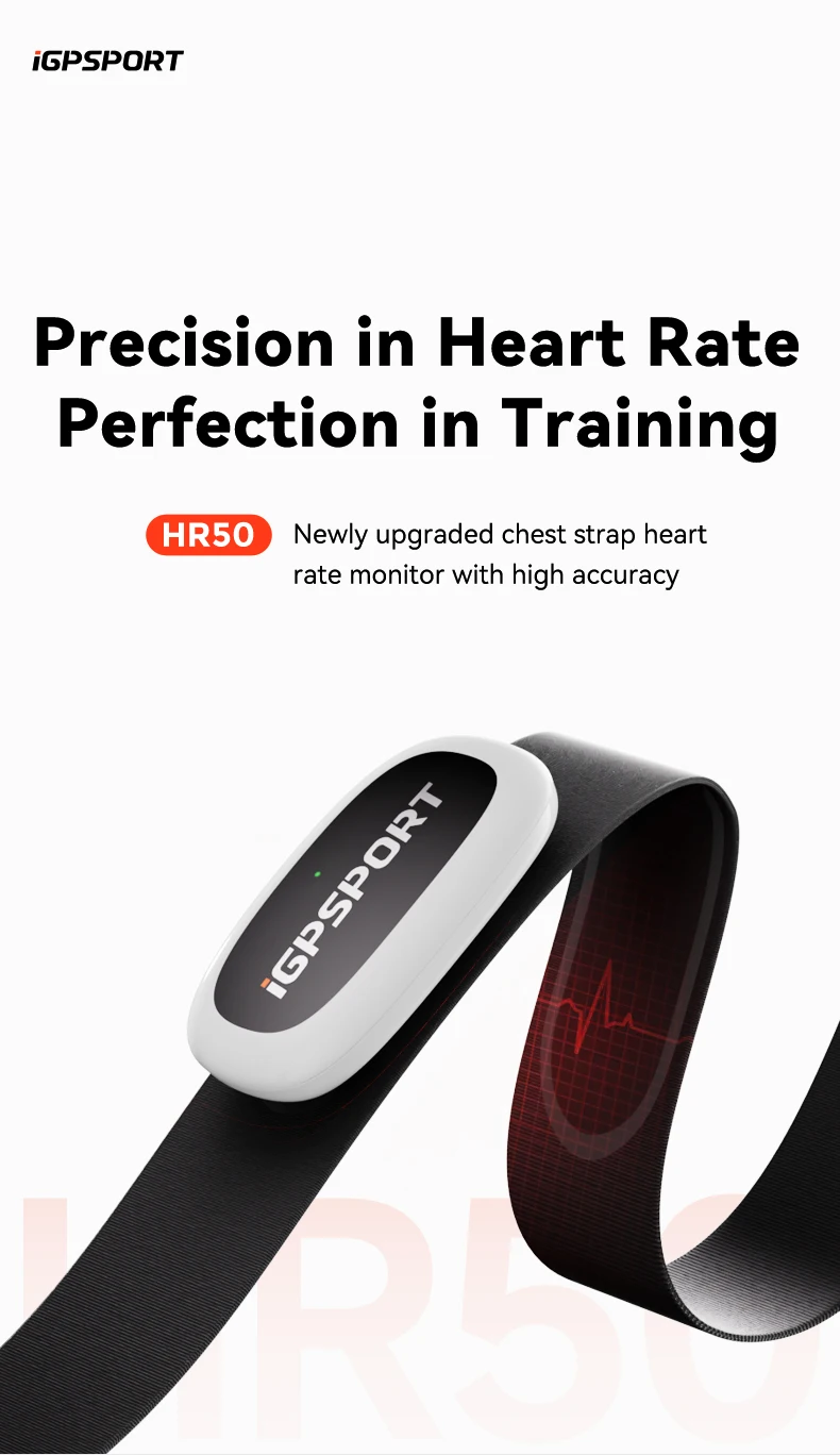 IGPSPORT HR50 Heart Rate Monitor Chest Strap ANT+ Bluetooth Waterproof Heart Rate Sensor For Garmin Bryton Magene Bike Computer