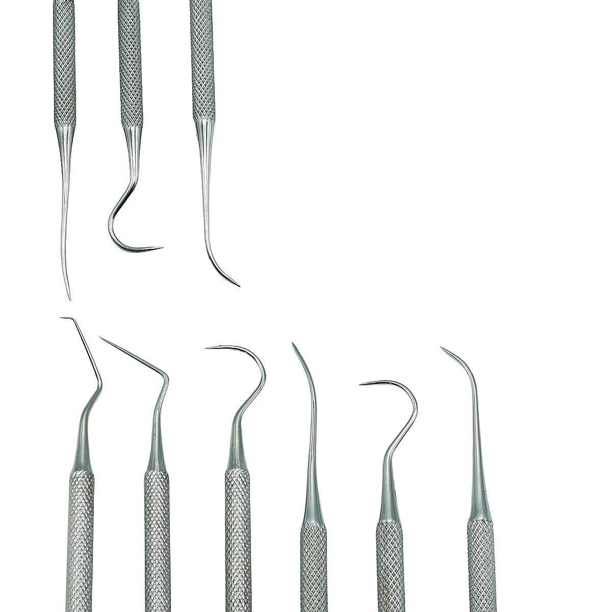 6pcs Dental Double Hook Tooth Explorer Probe Dentist Tool Stainless Steel Dental Tool Teeth Clean Hygiene Explorer Probe Hook