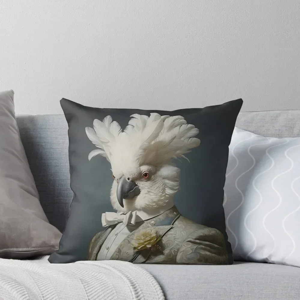 

Dapper Cockatoo Portrait Art Throw Pillow Cushion Cover For Sofa bed pillows Decorative pillow case pillow