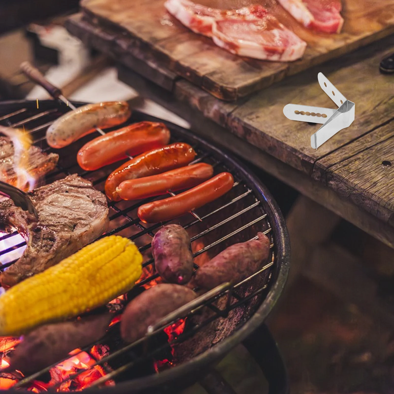 

4Pcs Stainless Steel Thermometer Probe Holder Clips for Bbq Grill Meat Probe Thermometer Accessories Bbq Temperature Clips