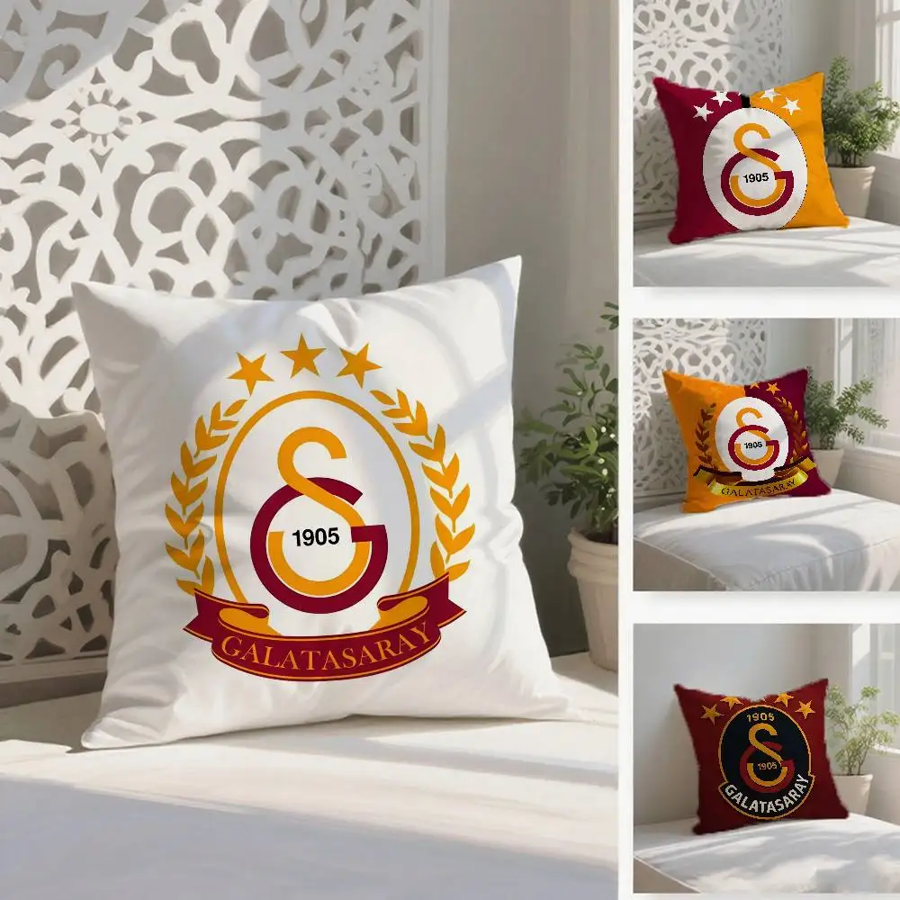 نادي شعار G-GalatasarayS كيس وسادة مكافحة الغبار المخدة غير مرئية سستة حريري قصير أفخم غطاء وسادة أريكة